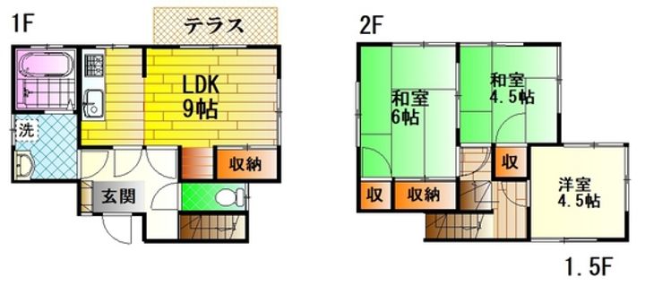 広島県広島市安佐北区可部1(一戸建)の賃貸物件の間取り
