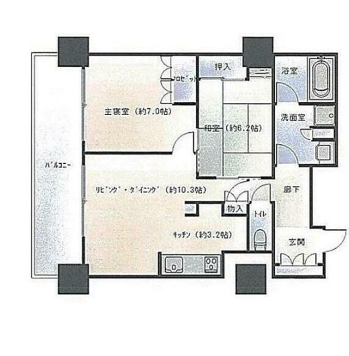 アップルタワーズ仙台ブローディアタワーの間取り