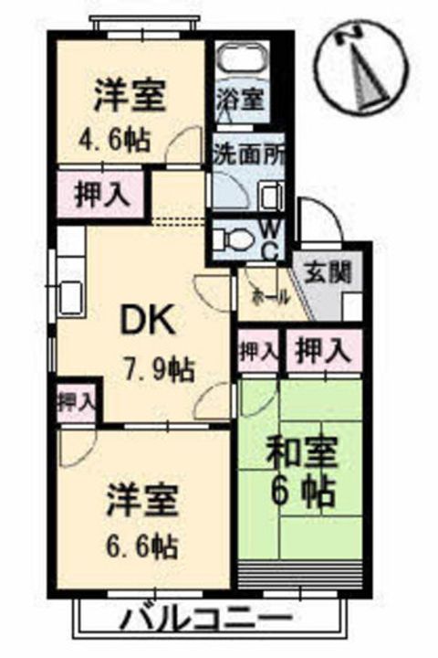 フレグランス中山東 A棟の間取り