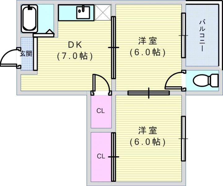 大阪府大阪市住吉区苅田8(マンション)の賃貸物件の間取り