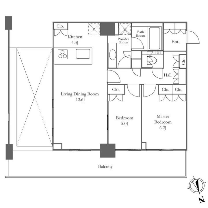 東京都中央区湊3(マンション)の賃貸物件の間取り