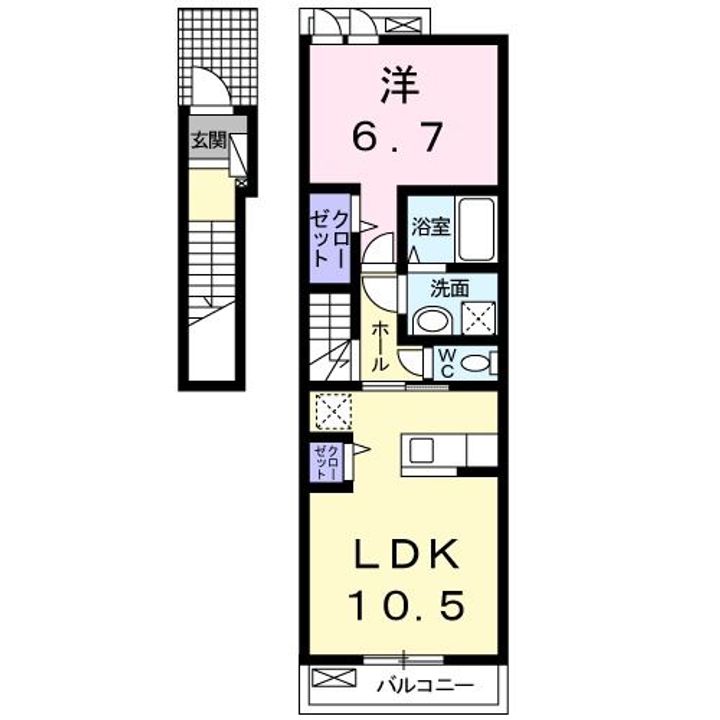 茨城県高萩市本町2(アパート)の賃貸物件の間取り