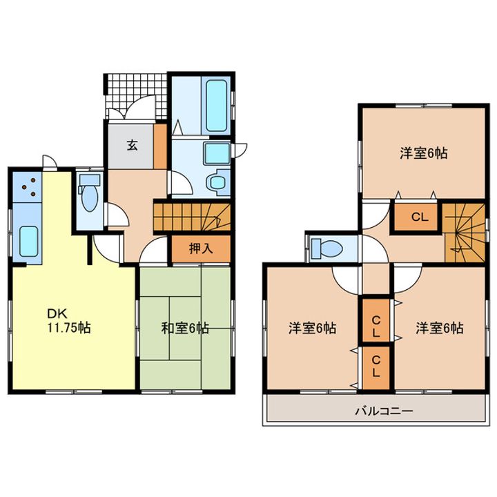 栃木県宇都宮市御幸ケ原町(一戸建)の賃貸物件の間取り