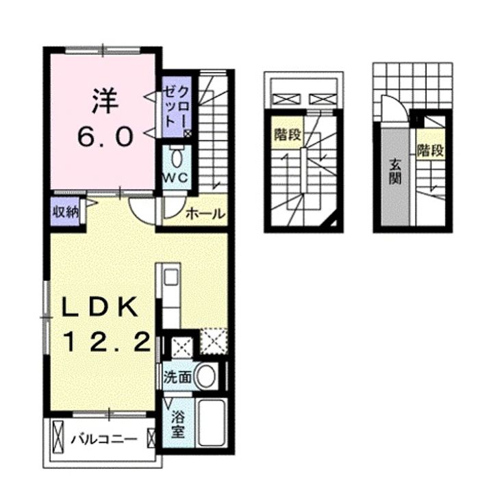 滋賀県甲賀市水口町名坂(アパート)の賃貸物件の間取り