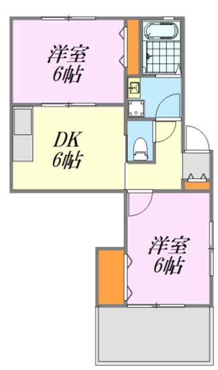広島県広島市佐伯区五日市中央3(アパート)の賃貸物件の間取り