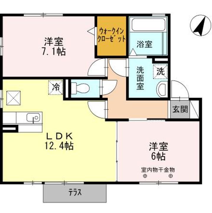 愛知県東海市名和町汐田東(アパート)の賃貸物件の間取り