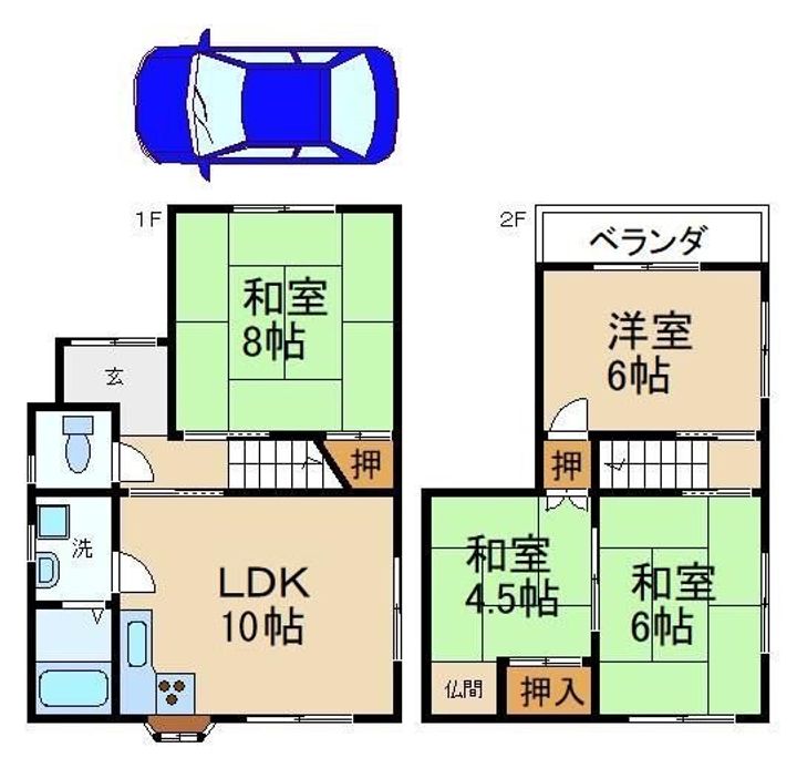 大阪府寝屋川市成田南町(一戸建)の賃貸物件の間取り