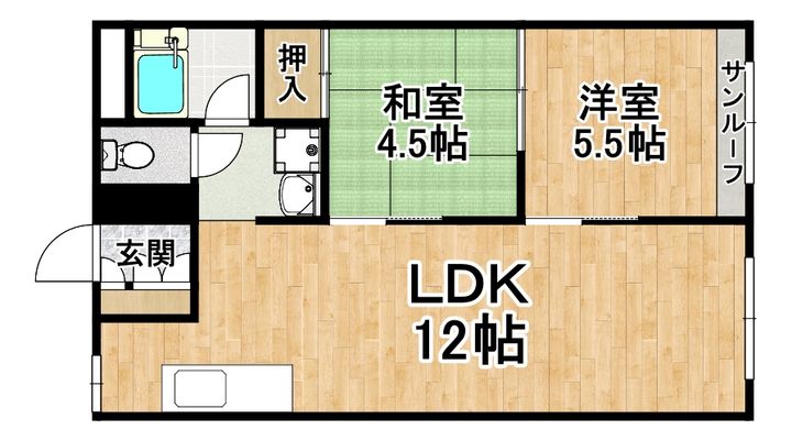 大阪府大阪市住吉区長居東3(マンション)の賃貸物件の間取り