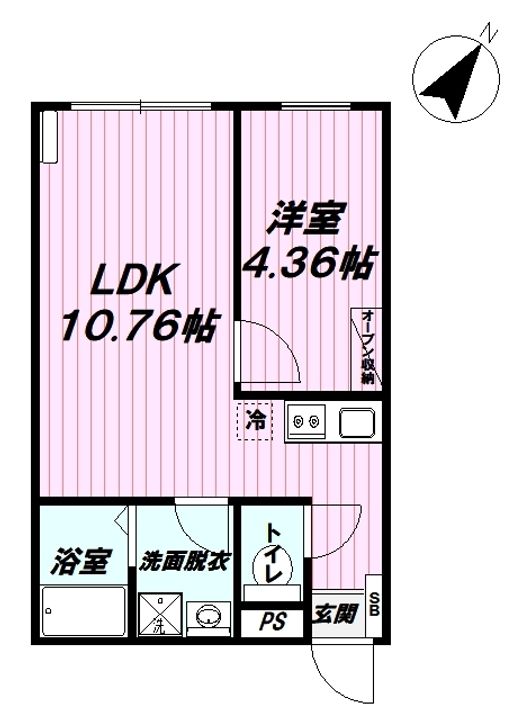 東京都羽村市神明台1(アパート)の賃貸物件の間取り