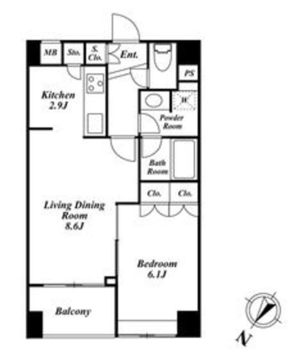 スペーシア三軒茶屋弐番館の間取り