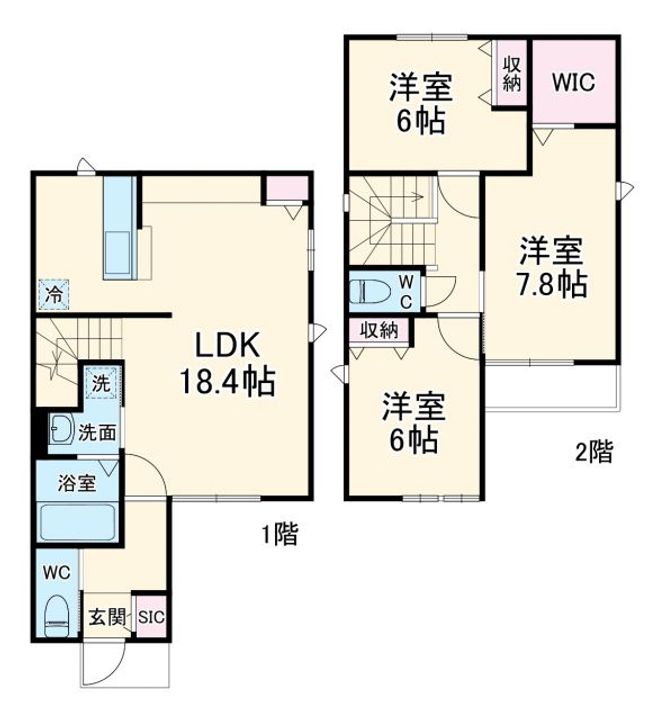 千葉県市川市宮久保3(一戸建)の賃貸物件の間取り