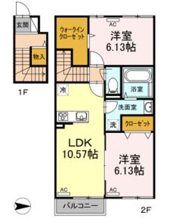 徳島県徳島市城南町1(アパート)の賃貸物件の間取り