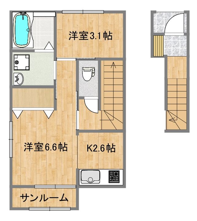 シュロス(長井市館町北)の間取り