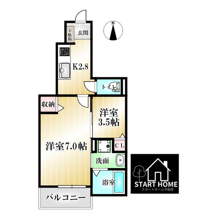 マリオ北島Bの間取り
