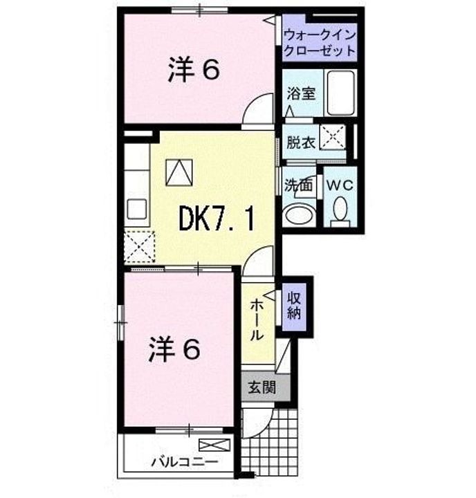 広島県安芸郡熊野町城之堀1(アパート)の賃貸物件の間取り