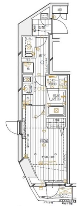 東京都新宿区若葉2(マンション)の賃貸物件の間取り