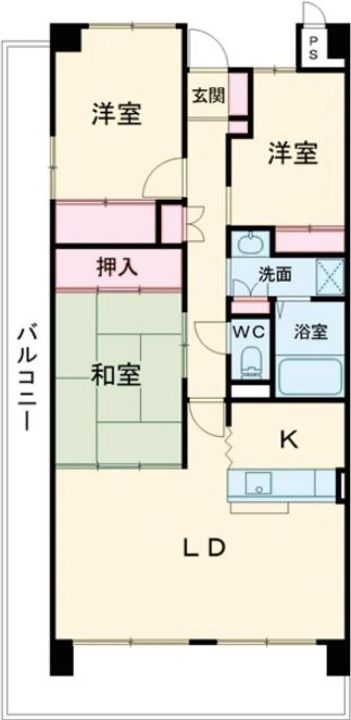 大阪府茨木市竹橋町(マンション)の賃貸物件の間取り