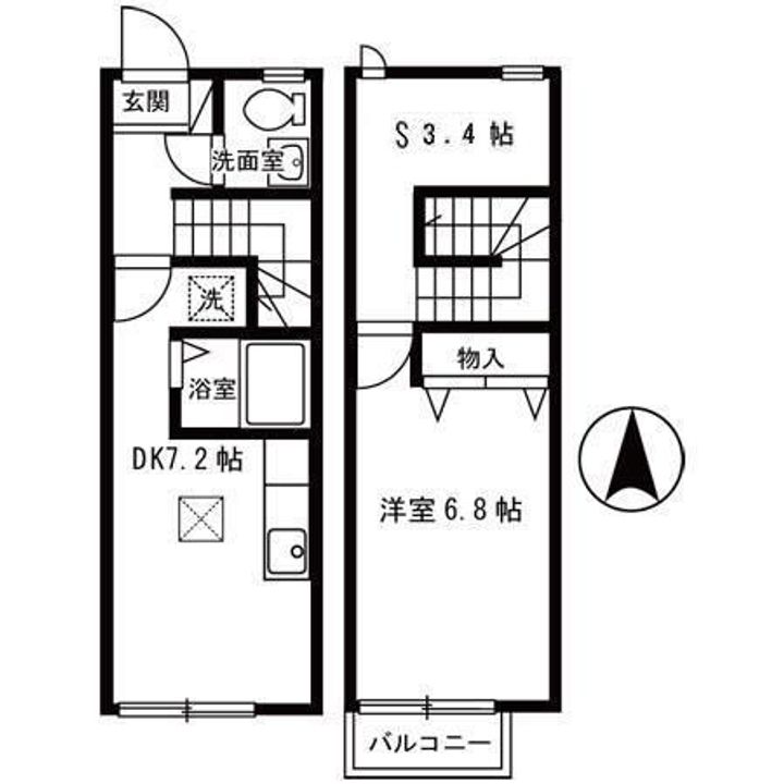 リースランド向中野 Aの間取り