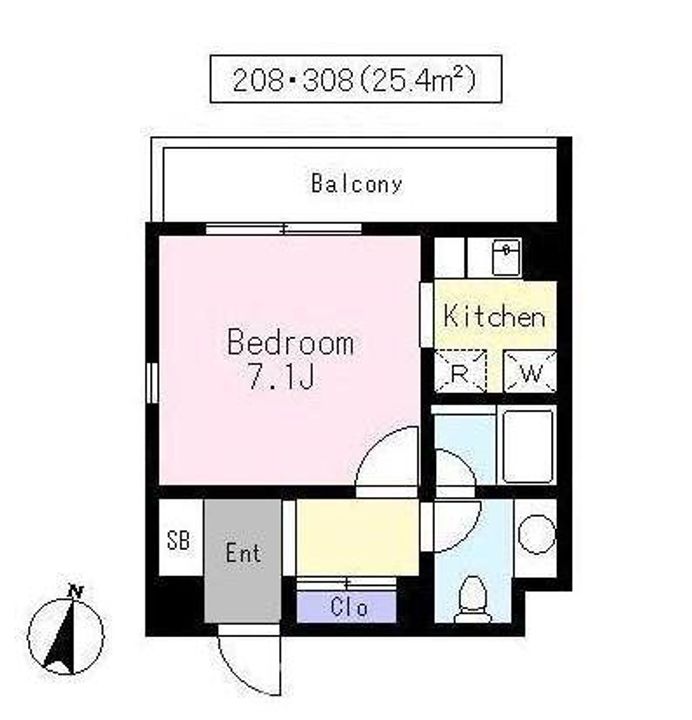 東京都新宿区北新宿2(マンション)の賃貸物件の間取り