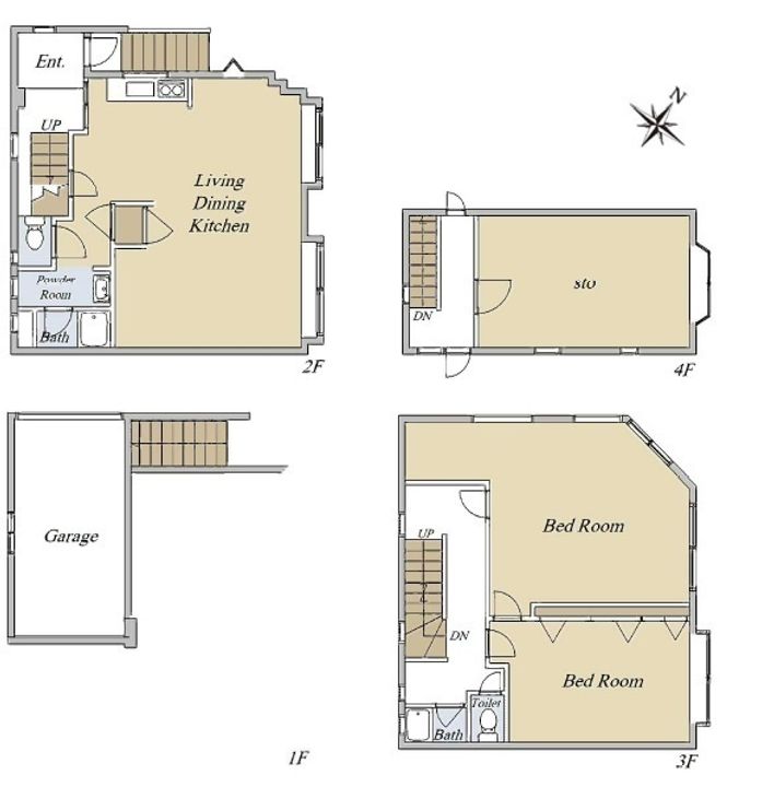 兵庫県神戸市兵庫区上沢通6(一戸建)の賃貸物件の間取り