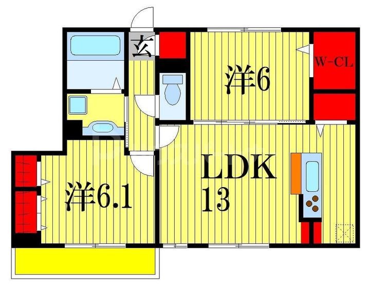 千葉県市川市原木1(アパート)の賃貸物件の間取り