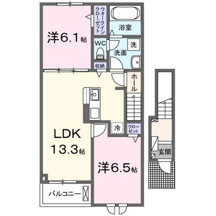 広島県東広島市西条町御薗宇(アパート)の賃貸物件の間取り