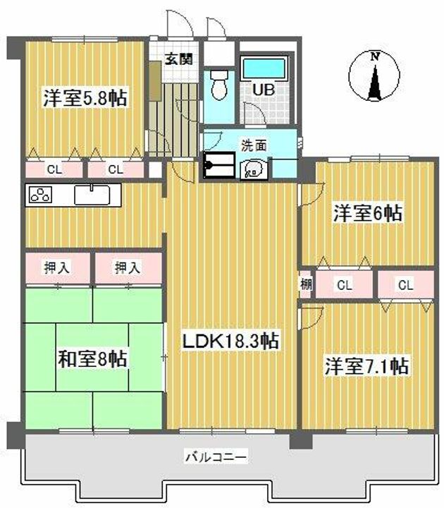 東京都練馬区下石神井4(マンション)の賃貸物件の間取り