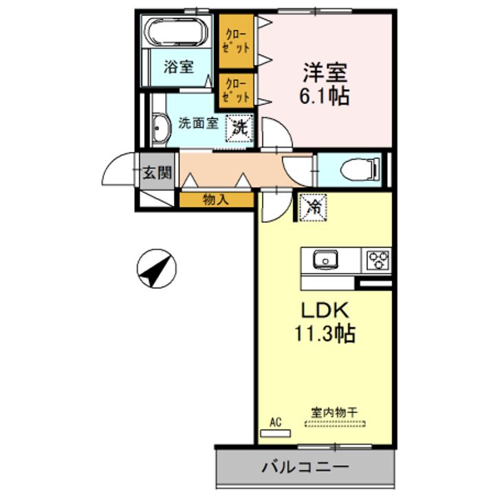 滋賀県大津市本堅田6(アパート)の賃貸物件の間取り