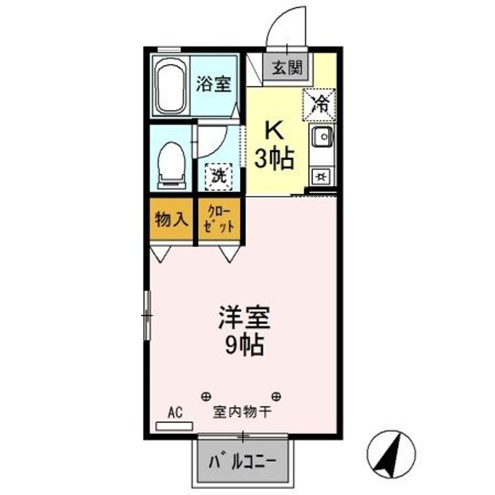 茨城県筑西市玉戸(アパート)の賃貸物件の間取り