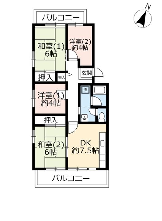 URグリーンタウン槇島の間取り