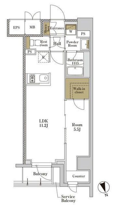 東京都大田区大森北5(マンション)の賃貸物件の間取り