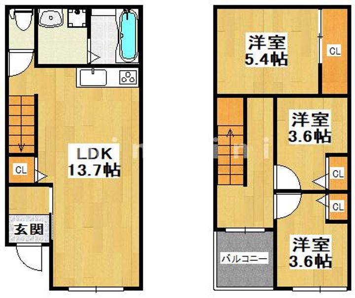 熊本県熊本市中央区国府4(一戸建)の賃貸物件の間取り