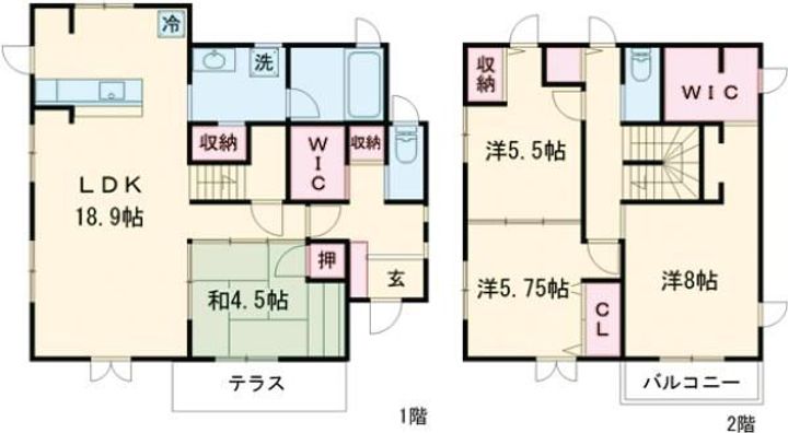 栃木県小山市駅南町6(一戸建)の賃貸物件の間取り