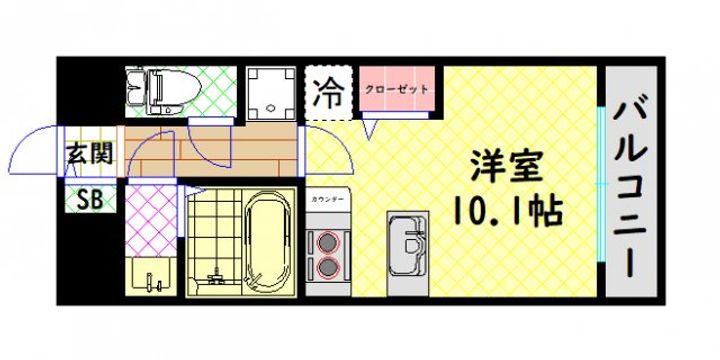 MELDIA CREST TAPP NAMBA-WESTの間取り