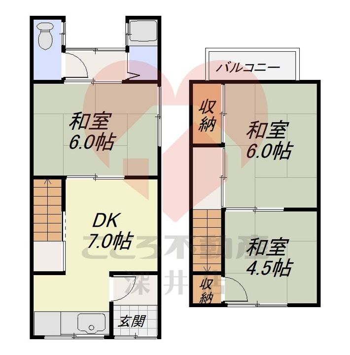 大阪府東大阪市御厨栄町2(一戸建)の賃貸物件の間取り