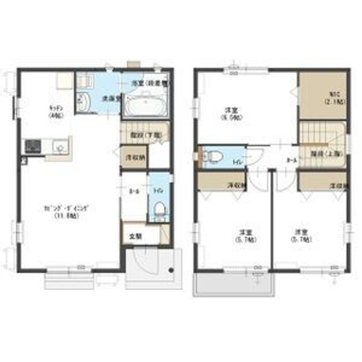 栃木県宇都宮市越戸町(一戸建)の賃貸物件の間取り