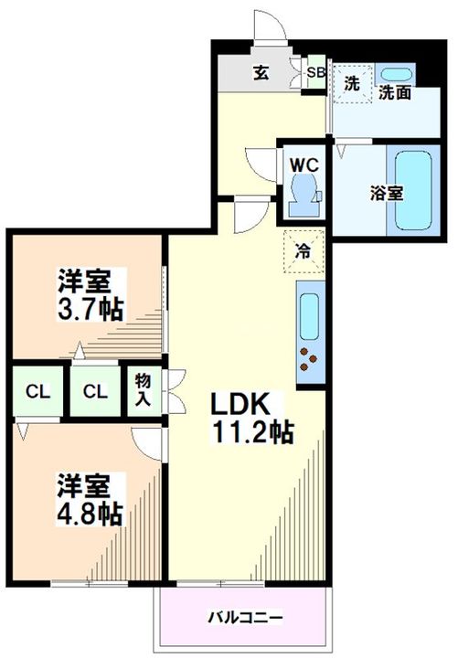 東京都日野市多摩平6(マンション)の賃貸物件の間取り