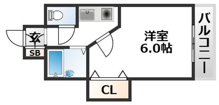 大阪府大阪市東淀川区小松1(マンション)の賃貸物件の間取り
