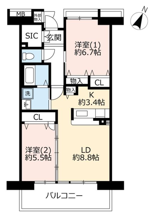 URコンフォール霞ヶ丘の間取り