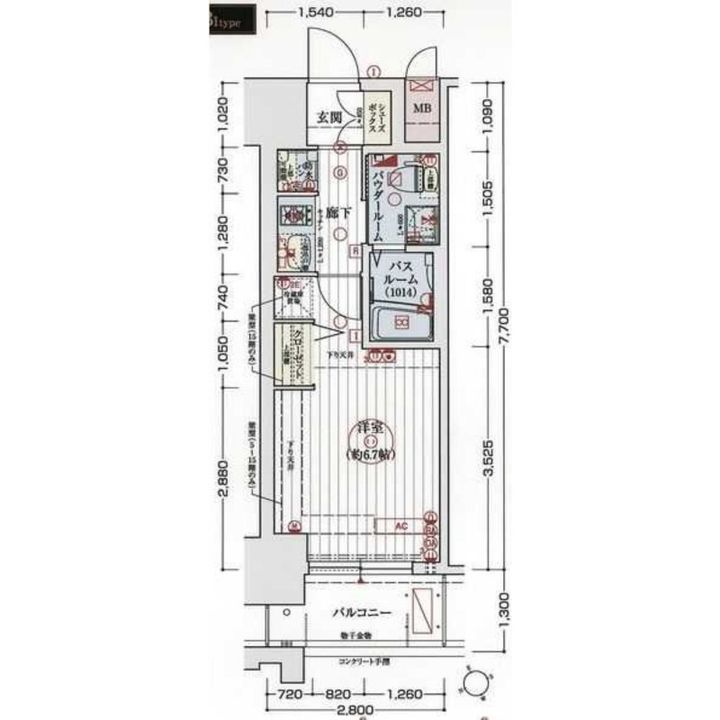 大阪府大阪市西区本田1(マンション)の賃貸物件の間取り
