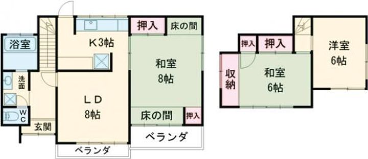 群馬県渋川市赤城町勝保沢(一戸建)の賃貸物件の間取り