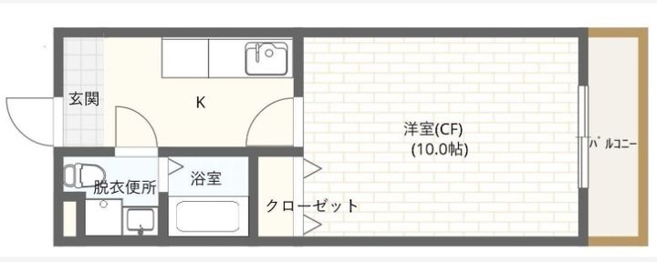 静岡県浜松市中央区根洗町(マンション)の賃貸物件の間取り