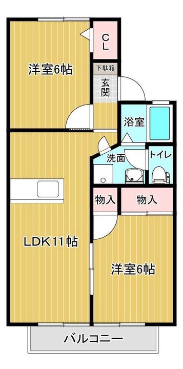 ヴェルデュール宮竹B棟の間取り