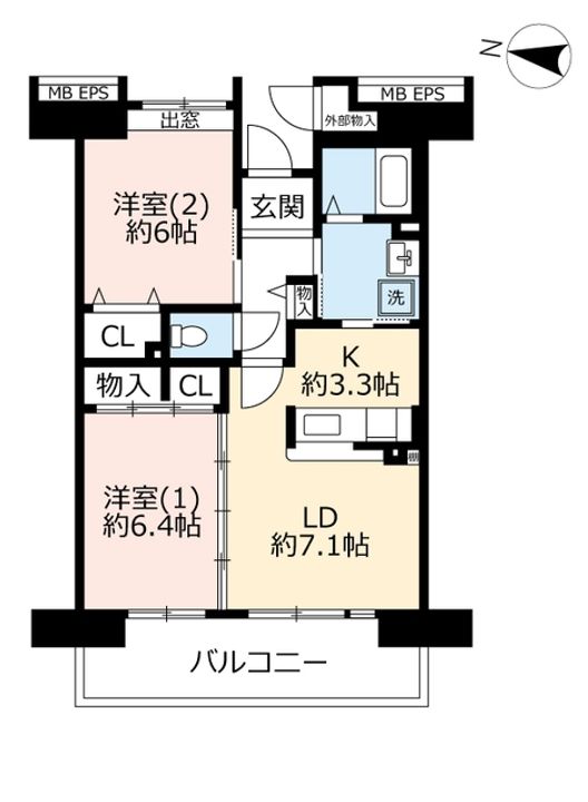 URコンフォール上野台の間取り