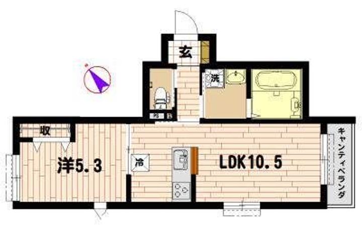 神奈川県川崎市中原区上小田中2(マンション)の賃貸物件の間取り