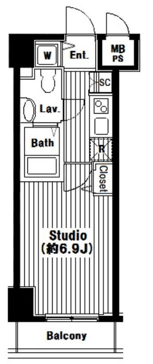 東京都港区芝公園3(マンション)の賃貸物件の間取り