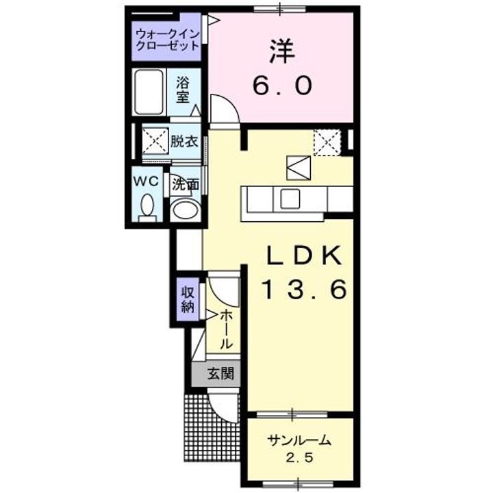 福岡県朝倉郡筑前町原地蔵(アパート)の賃貸物件の間取り