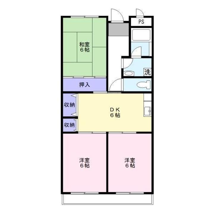 滋賀県彦根市後三条町(マンション)の賃貸物件の間取り