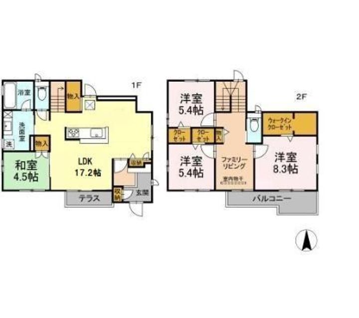 三重県桑名市陽だまりの丘4(一戸建)の賃貸物件の間取り