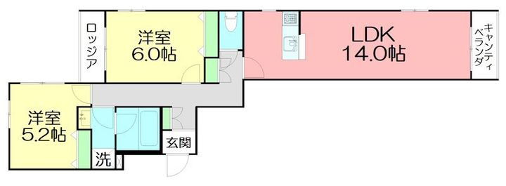 神奈川県藤沢市鵠沼神明2(マンション)の賃貸物件の間取り